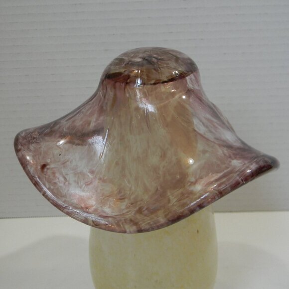 Blown Glass Mushroom Decor Fall Fairy 7 inches Tall Purple NEW - Picture 5 of 6